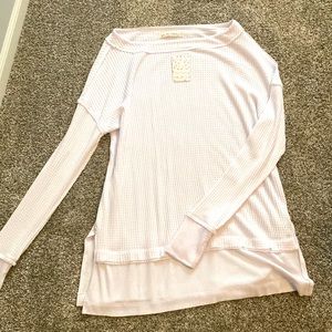 NWT Free People oversized waffle knit white sweater/sweater dress!